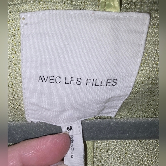 Avec Les Filles Zip-up Hooded Jacket With Pockets Boxy Oversized Green Women's M - Picture 8 of 9